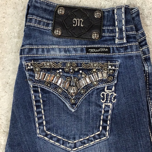 Miss Me Denim - Miss Me heavy metal boot cut jeans 30